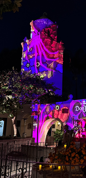 Colourful projection mapped facade